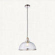 Marlowe Clear Ribbed Glass Pendant in Bright Nickel