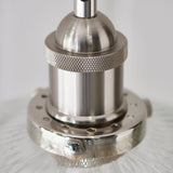 Marlowe Clear Ribbed Glass Pendant in Bright Nickel