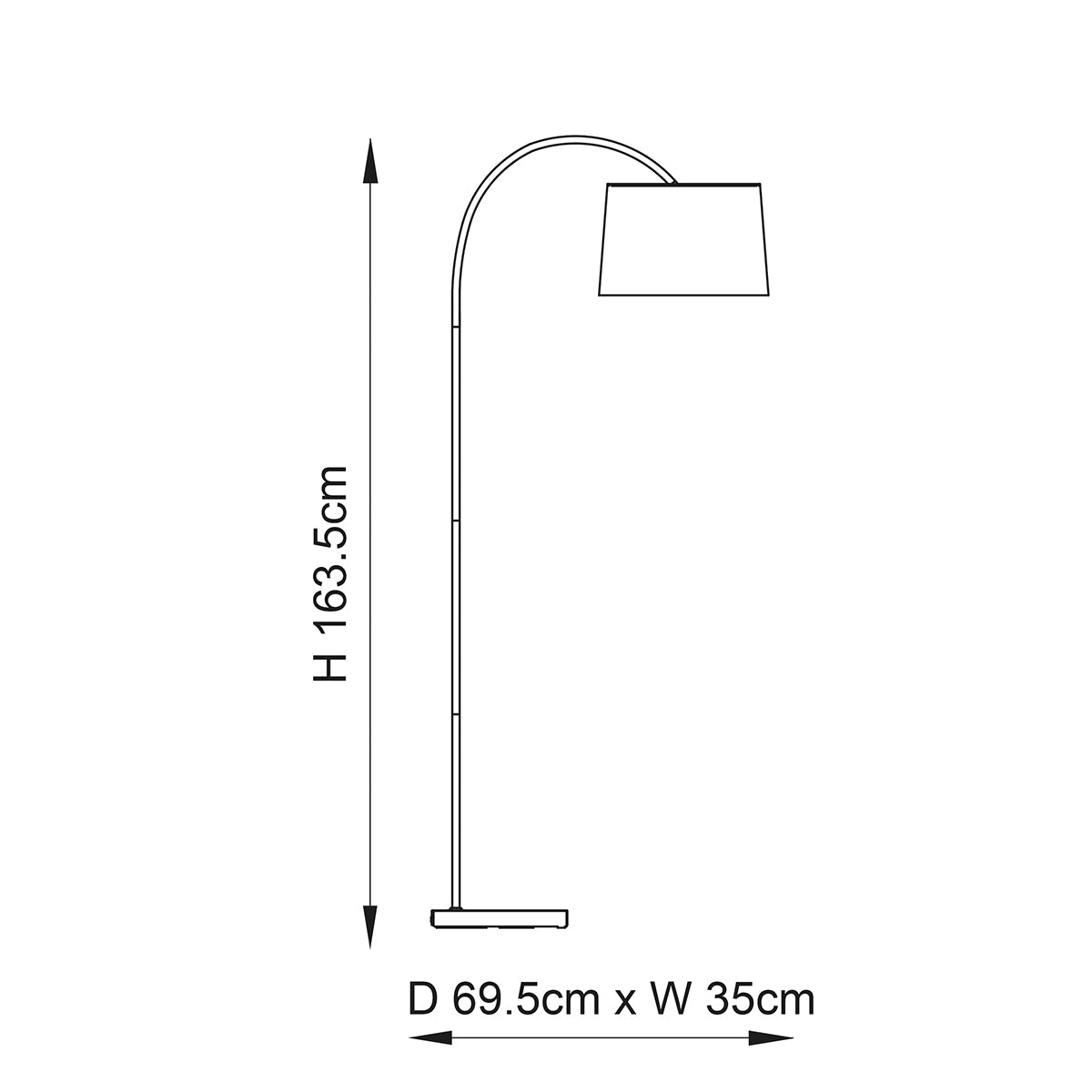 Willow Curved Floor Lamp in Black and Grey