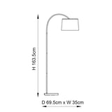 Willow Curved Floor Lamp in Black and Grey