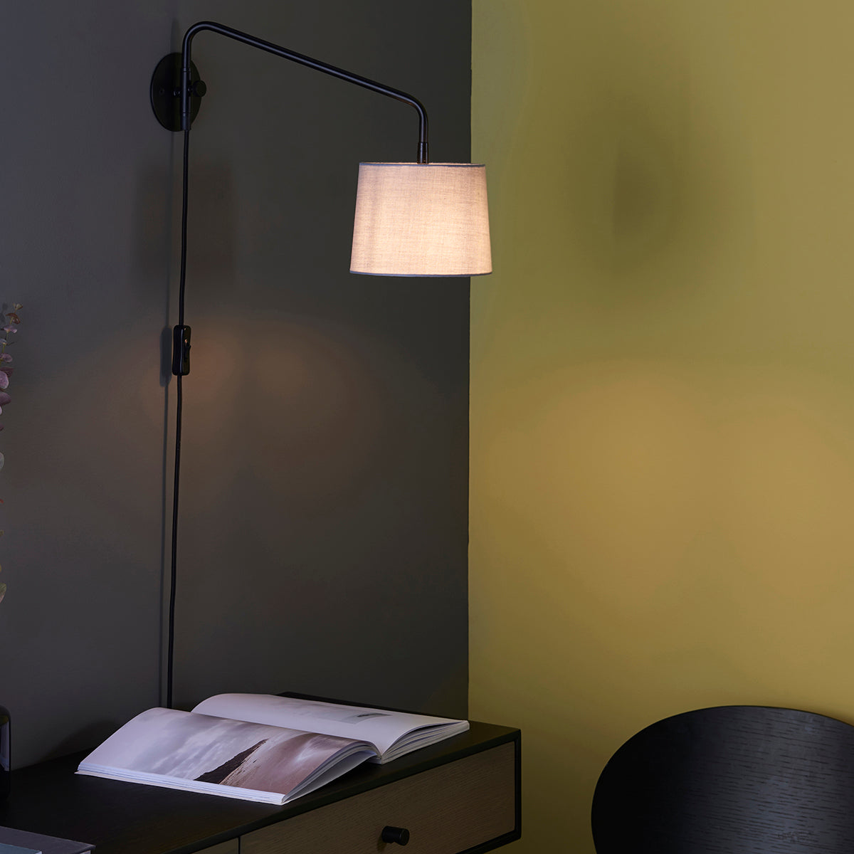Willow Wall Light in Black and Grey