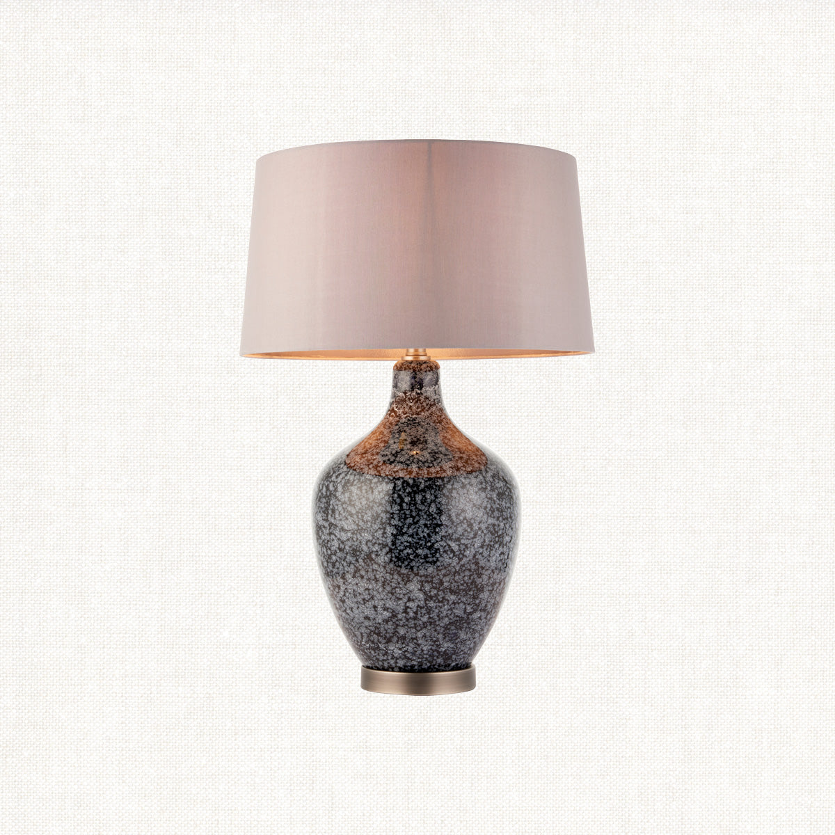 Iris Table Lamp in Grey Black with Mink Shade