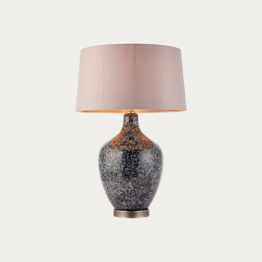 Iris Table Lamp in Grey Black with Mink Shade