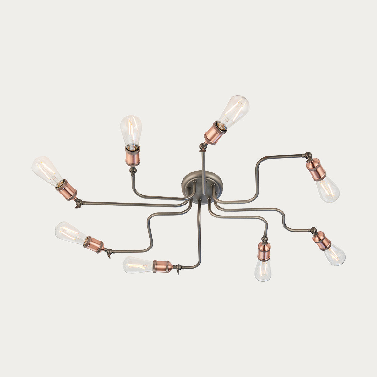 Russell Eight-Light Semi-Flush Light in Pewter