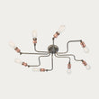 Russell Eight-Light Semi-Flush Light in Pewter