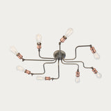 Russell Eight-Light Semi-Flush Light in Pewter