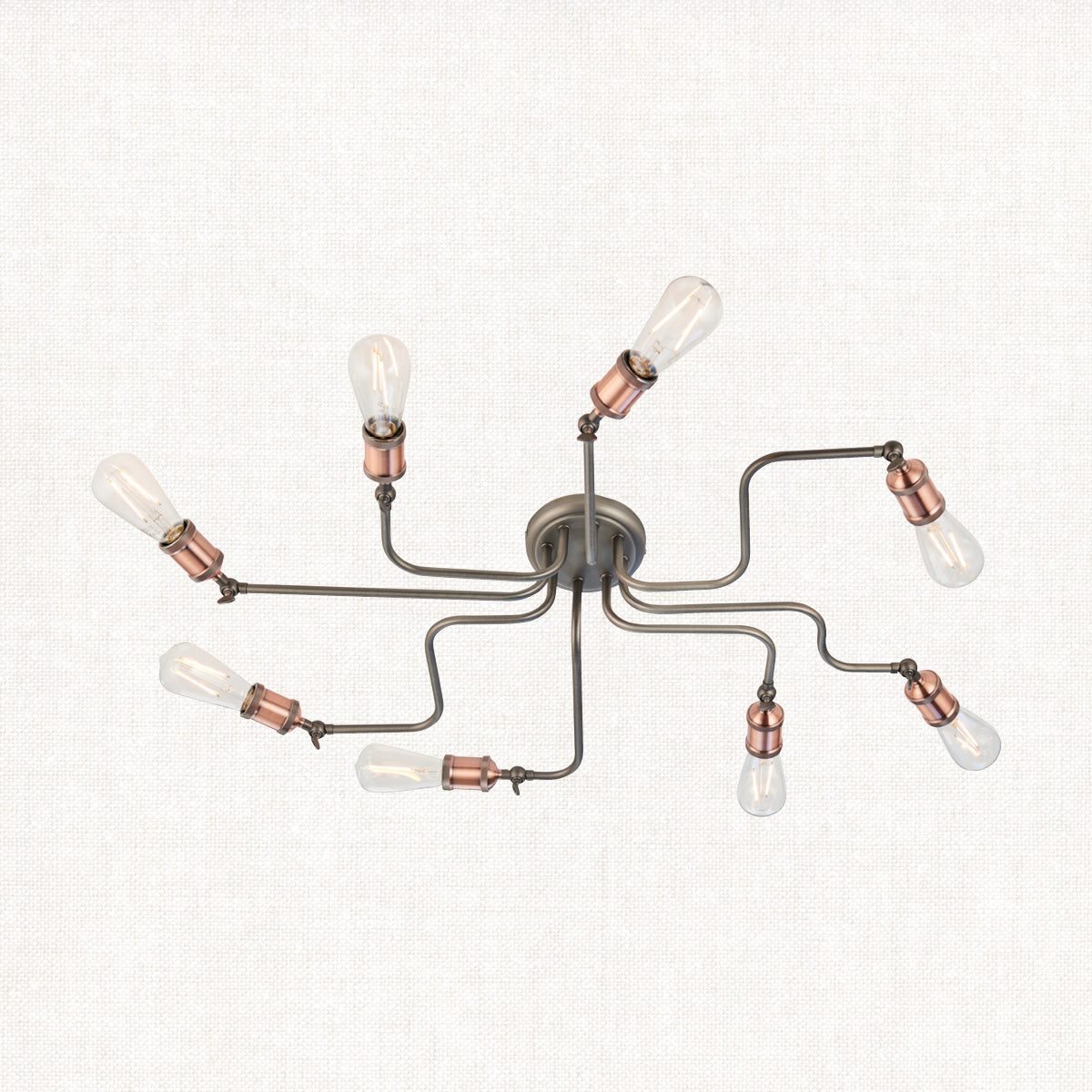 Russell Eight-Light Semi-Flush Light in Pewter