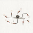 Russell Eight-Light Semi-Flush Light in Pewter