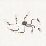 Russell Eight-Light Semi-Flush Light in Pewter