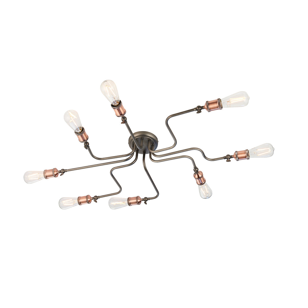 Russell Eight-Light Semi-Flush Light in Pewter