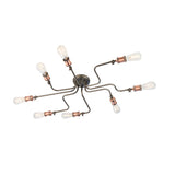 Russell Eight-Light Semi-Flush Light in Pewter