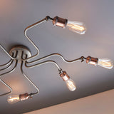 Russell Eight-Light Semi-Flush Light in Pewter