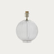 Jem Clear Ribbed Glass Table Lamp Base in Satin Nickel