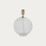 Jem Clear Ribbed Glass Table Lamp Base in Satin Nickel
