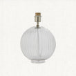 Jem Clear Ribbed Glass Table Lamp Base in Satin Nickel