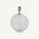 Jem Clear Ribbed Glass Table Lamp Base in Satin Nickel