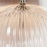 Jem Clear Ribbed Glass Table Lamp Base in Satin Nickel
