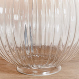 Jem Clear Ribbed Glass Table Lamp Base in Satin Nickel