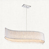 Fergus Clear Crystal Eight Light Pendant in Chrome
