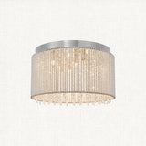 Fergus Clear Crystal Ten Light Flush Light in Chrome