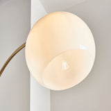 Moon Curved Floor Lamp in Brass, Black Marble and Opal