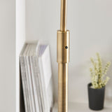 Moon Curved Floor Lamp in Brass, Black Marble and Opal