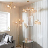 Ripple Three-Light Semi-Flush Ceiling Light in Brushed Brass