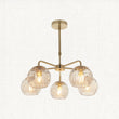 Ripple Five-Light Semi-Flush Ceiling Light in Brushed Brass
