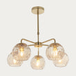 Ripple Five-Light Semi-Flush Ceiling Light in Brushed Brass
