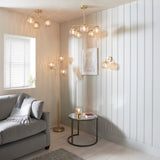 Ripple Five-Light Semi-Flush Ceiling Light in Brushed Brass