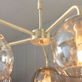 Ripple Five-Light Semi-Flush Ceiling Light in Brushed Brass