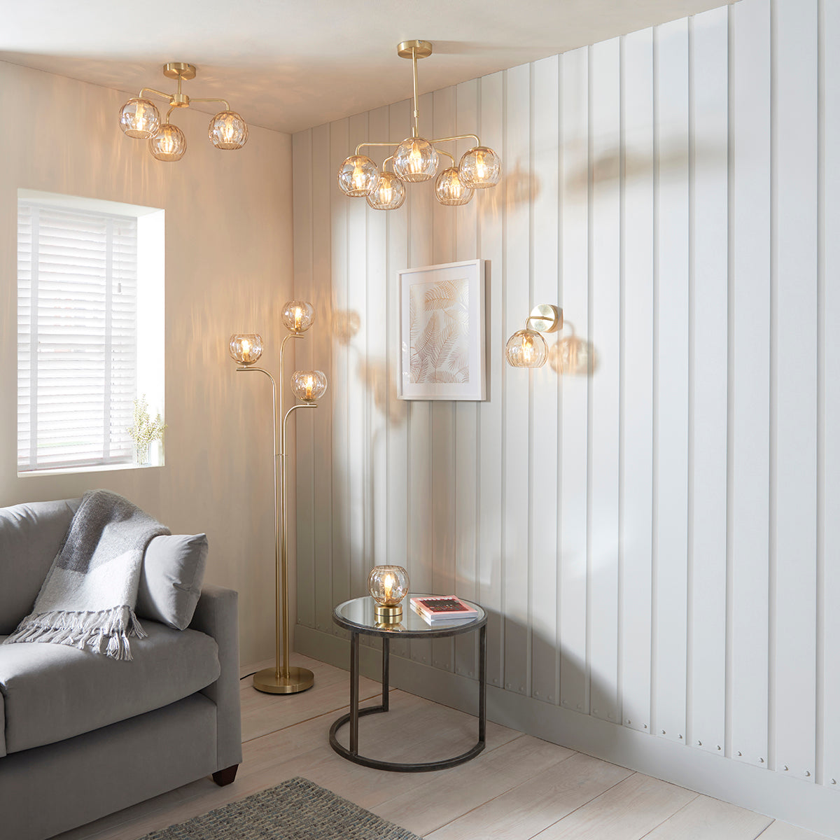 Ripple Floor Lamp in Brushed Brass