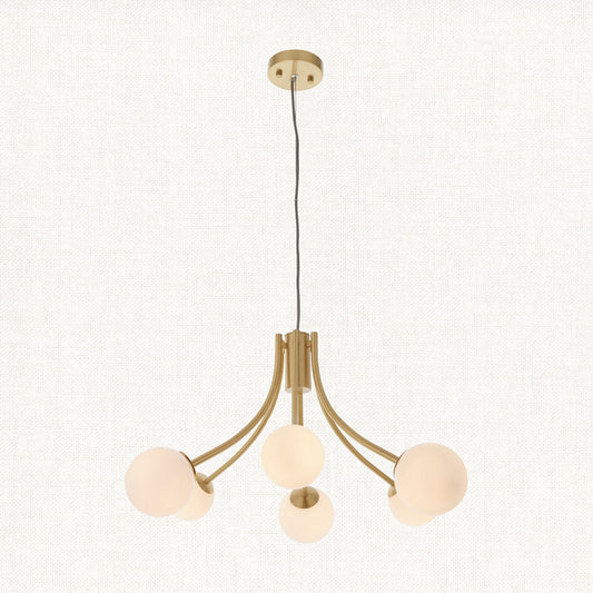 Sprout Six-Light Pendant in Brass