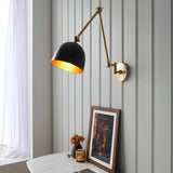 Lila Wall Light in Antique Brass and Matt Black