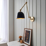 Lila Wall Light in Antique Brass and Matt Black