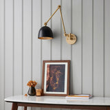 Lila Wall Light in Antique Brass and Matt Black