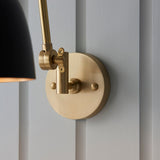 Lila Wall Light in Antique Brass and Matt Black