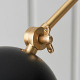 Lila Wall Light in Antique Brass and Matt Black