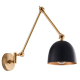 Lila Wall Light in Antique Brass and Matt Black