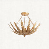 Nola Three Light Flush Light in Gold Leaf