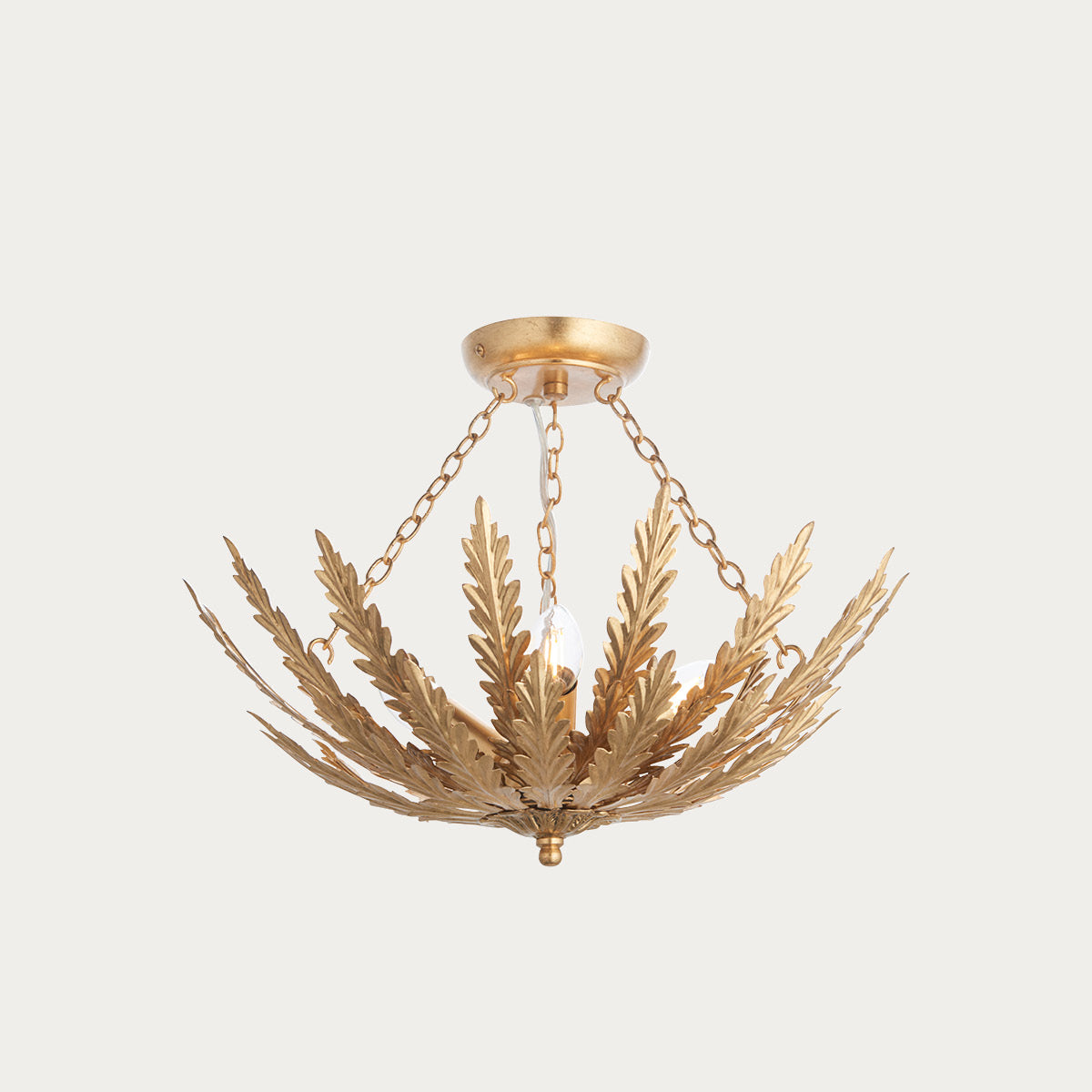 Nola Three Light Flush Light in Gold Leaf