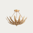 Nola Three Light Flush Light in Gold Leaf