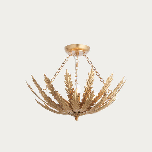 Nola Three Light Flush Light in Gold Leaf
