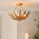 Nola Three Light Flush Light in Gold Leaf