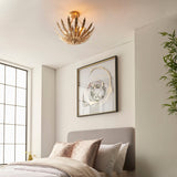 Nola Three Light Flush Light in Gold Leaf