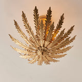 Nola Three Light Flush Light in Gold Leaf