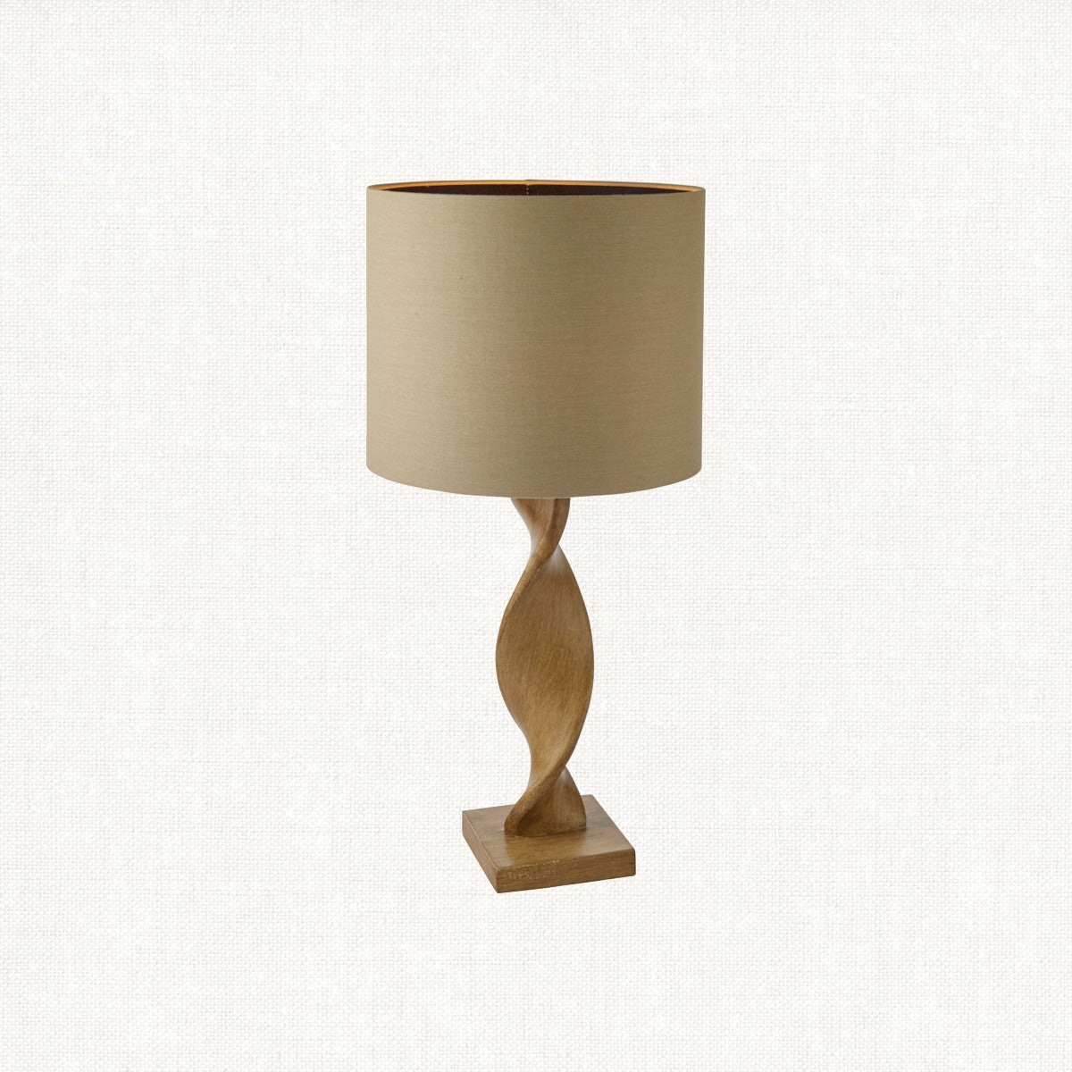 Twisted Table Lamp in Oak