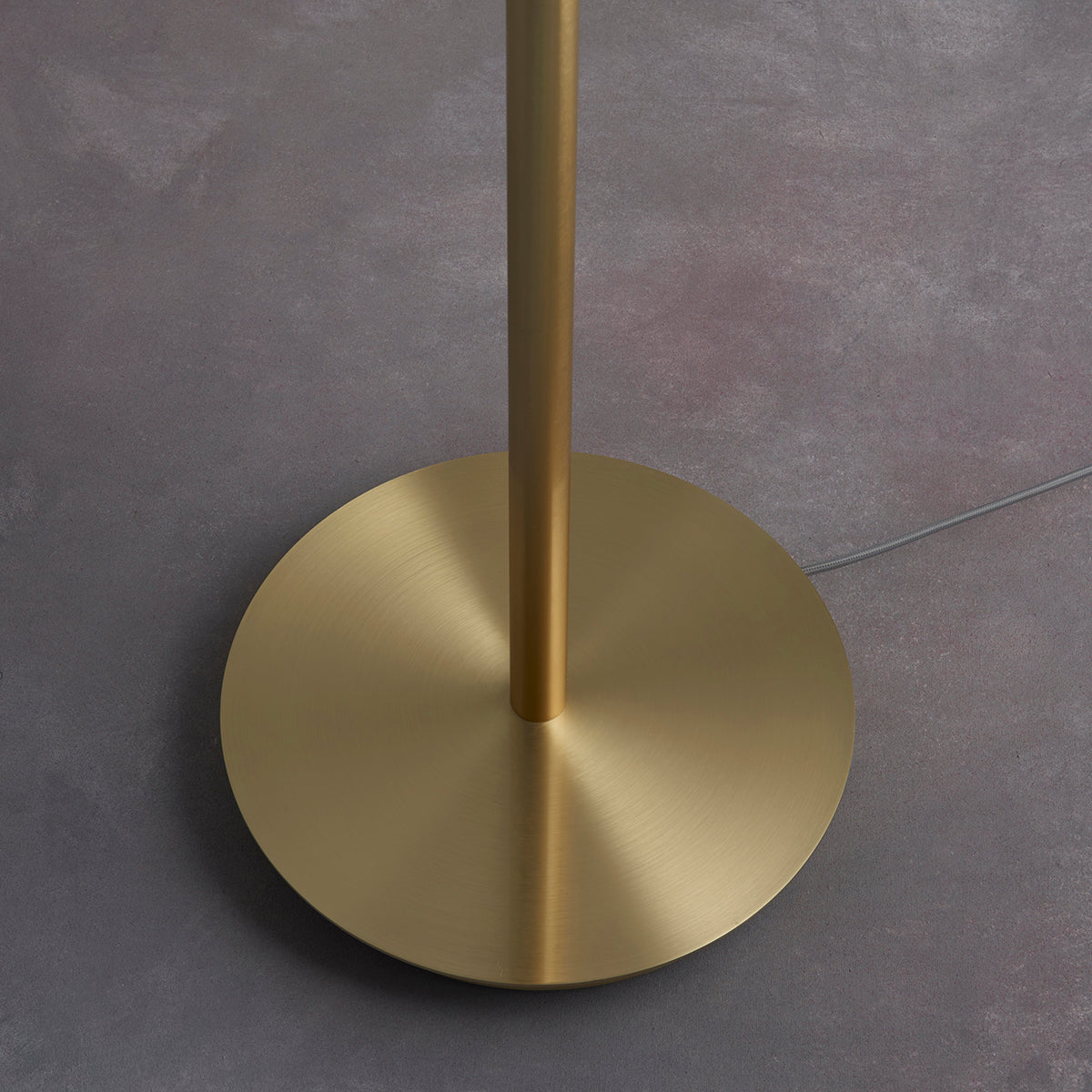 Fabio Floor Lamp in Satin Brass with Natural Linen Shade