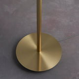 Fabio Floor Lamp in Satin Brass with Natural Linen Shade