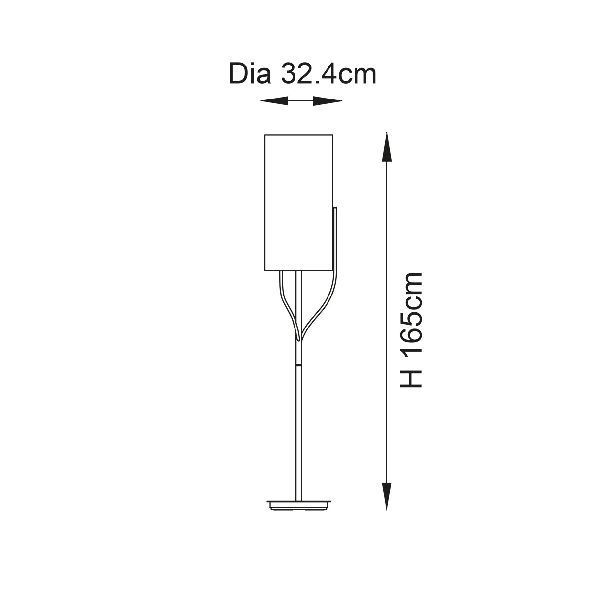 Fabio Floor Lamp in Satin Brass with Natural Linen Shade